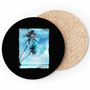 Discover Artistic Anguilla Palm Tree Vacation Coasters