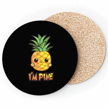Discover i'm pine funny pineapple design Coasters