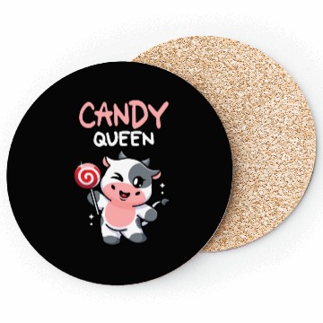 Discover Candy Queen I Lollipop I Cow I Kids I Candy Coasters