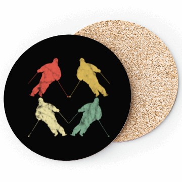 Discover Skiing Lover Retro Vintage Coasters
