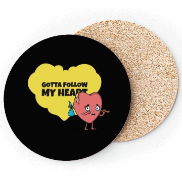 Discover Gotta Follow My Heart Anti Valentine Heart Coasters