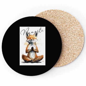 Discover Fox Power Yoga Teacher Animal Humor Namaste Karma Coasters