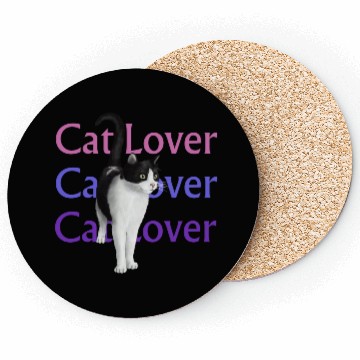 Discover Cat Lover Tuxedo Cat Coasters