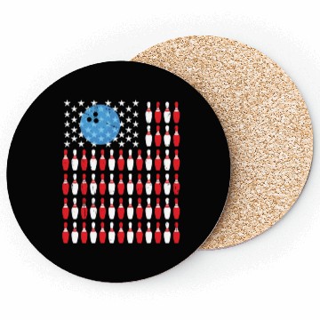 Discover US Flag Bowling Pin Coasters