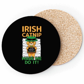 Discover Angry Funny Cat Happy Saint Patrick Day Coasters