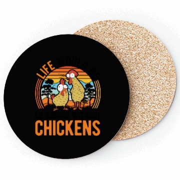 Discover Chickens Chicken Farm Farmer Coasters