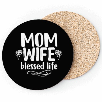 Discover Mom Wife blessed life Coasters