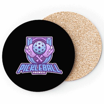 Discover Pickleball Prowess | Paddle Sports Player Emblem Coasters