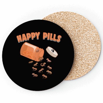 Discover Happy Pills Crested Gecko Funny Lizard Lovers Coasters