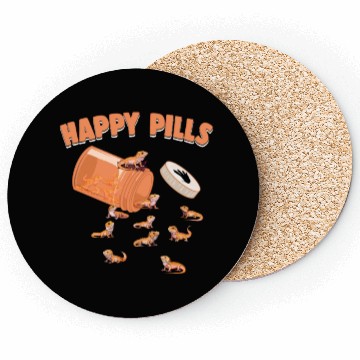 Discover Happy Pills Bearded Dragon Funny Lizard Lovers Coasters
