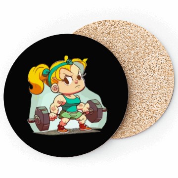 Discover gym girl cartoon style Coasters