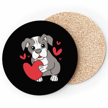 Discover Cute Heart Puppy Boston Terrier Dog Coasters