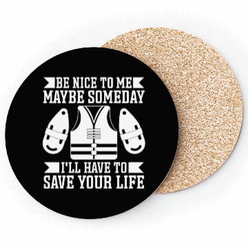 Discover Lifeguard be nice to me swimming pool guard Coasters