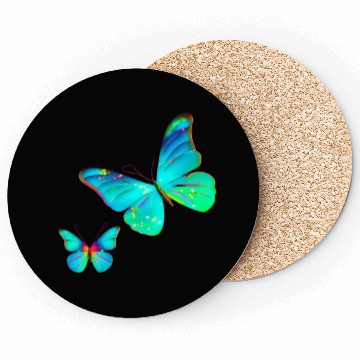 Discover Blue Green Butterflies Coasters