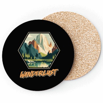 Discover Wanderlust mountaineer hiking mountain love Coasters