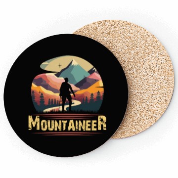 Discover Mountaineer Mountains climbing Hiker Wanderlust Coasters
