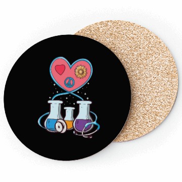 Discover Medical Laboratory Science Heart Cartoon Coasters