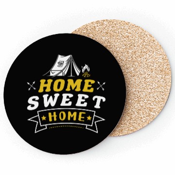 Discover Camping Camper Tent Home Sweet Home Coasters