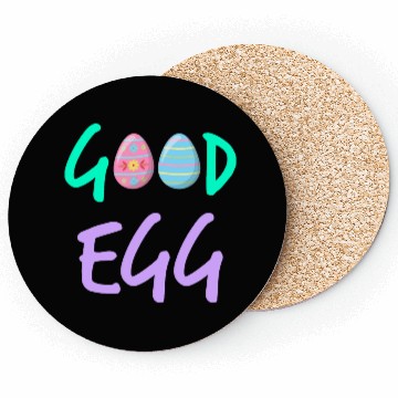 Discover Good Egg Green Purple Text Coasters