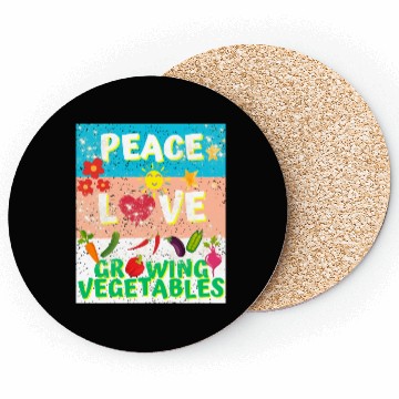 Discover Peace love Vegetables design for him cool Coasters