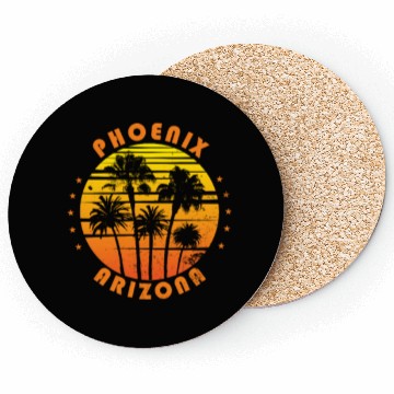 Discover Retro Phoenix Arizonna Souvenir Vintage Palm Tree Coasters