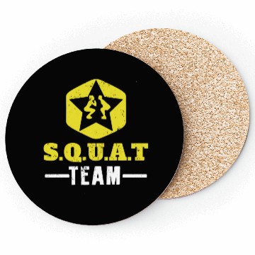 Discover Squat Team Workout Weightlifting Gym Coasters
