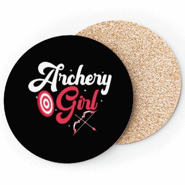 Discover Archery Girl Archer Target Bow & Arrows Coasters