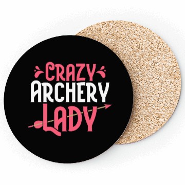 Discover Crazy Archery Lady Bow & Arrows Target Archer Coasters