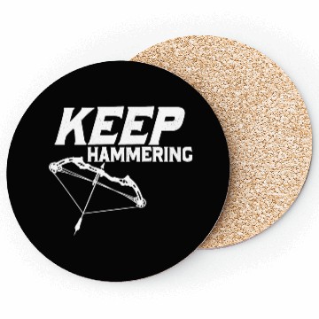 Discover Keep Hammering Archery Target Bow & Arrows Coasters