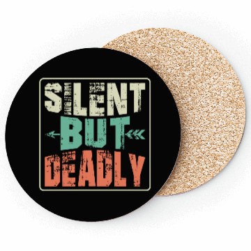 Discover Silent But Deadly Bow & Arrows Target Archery Coasters