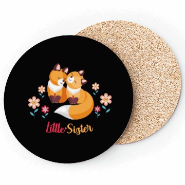 Discover Cute Fox Siblings Gift for Little Sister Coasters