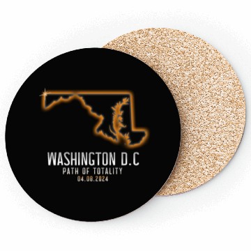 Discover Washington DC Path Of Totality 4.8.24 EclipseWashi Coasters