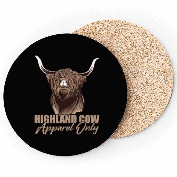 Discover Highland Cow Apparel Only Coasters