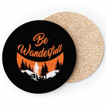 Discover Wanderlust Be Wanderfull Mountain Fan Hiking Coasters
