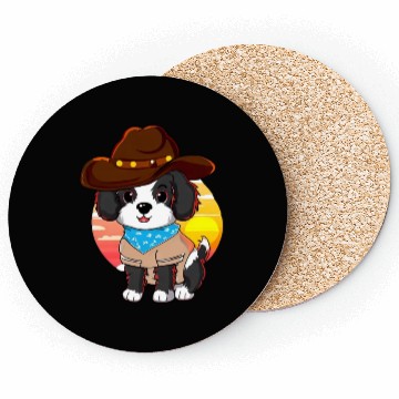 Discover Cowboy dog at sunset Coasters
