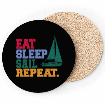 Discover Eat Sleep Sail Repeat Sailor Coasters