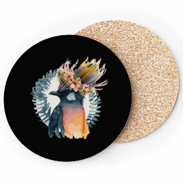 Discover Cute Bird Of Paradise Bird Flower Crown Pet Birds Coasters
