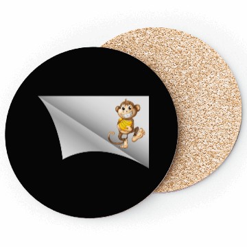 Discover the monkey under the patch Coasters