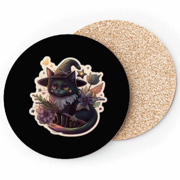 Discover witchy cat design Coasters
