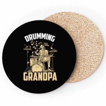 Discover Drumming Grandpa Drummer Drum Intrument Lover Coasters