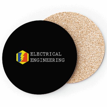 Discover electrical engineering text, electricity logo Coasters