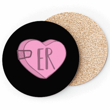 Discover Cute ER Nurse Candy Heart for Valentines Day Scrub Coasters