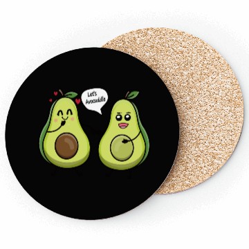 Discover Lets avocuddle avocado valentine pun Coasters