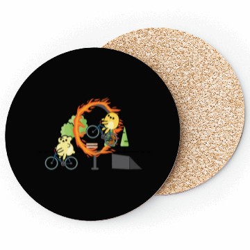 Discover Cute popcorn doing stunts with bicycle Coasters