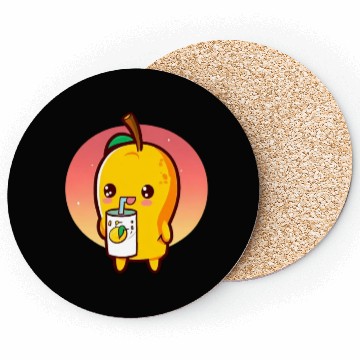 Discover Refreshing mango enjoying mango juice Coasters