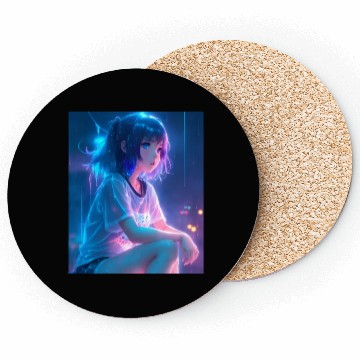 Discover Young cute anime girl Coasters