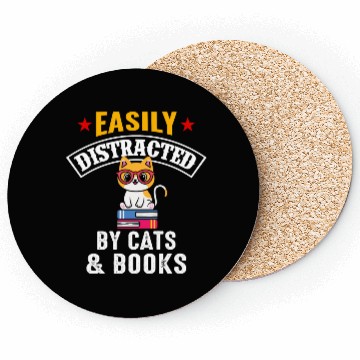 Discover Cat And Book Coasters
