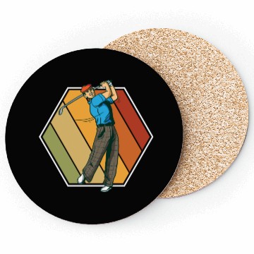 Discover Golf Vintage Rectangle Retro Coasters