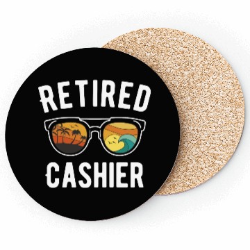 Discover Retired Cashier Beach Vacation Design Coasters