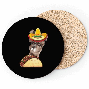 Discover Llama Eating Taco Lover Cinco de Mayo Coasters